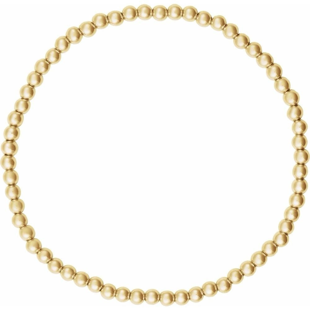 14k Yellow Gold-Filled 3 Mm Elastic Bead 6 1/2